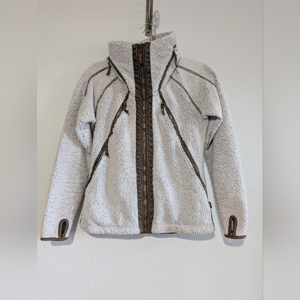 Kühl Sherpa Fuzzy Warm Zip Front Jacket Top size small